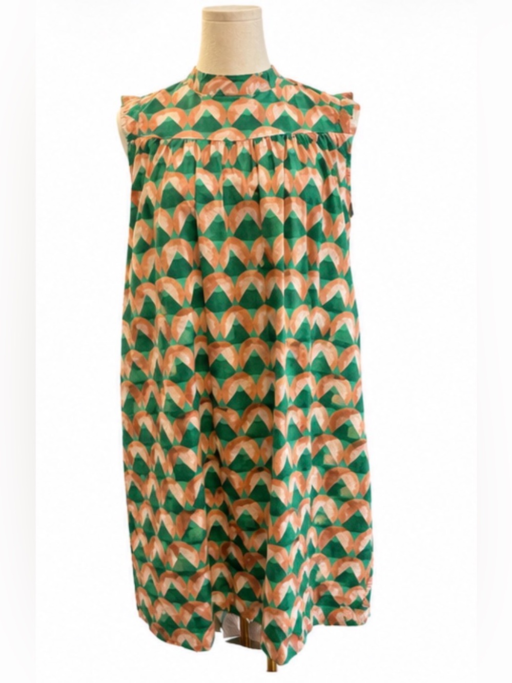 Anonyme Designers Made in Italy Cotton Geometric Shift Dress Size M